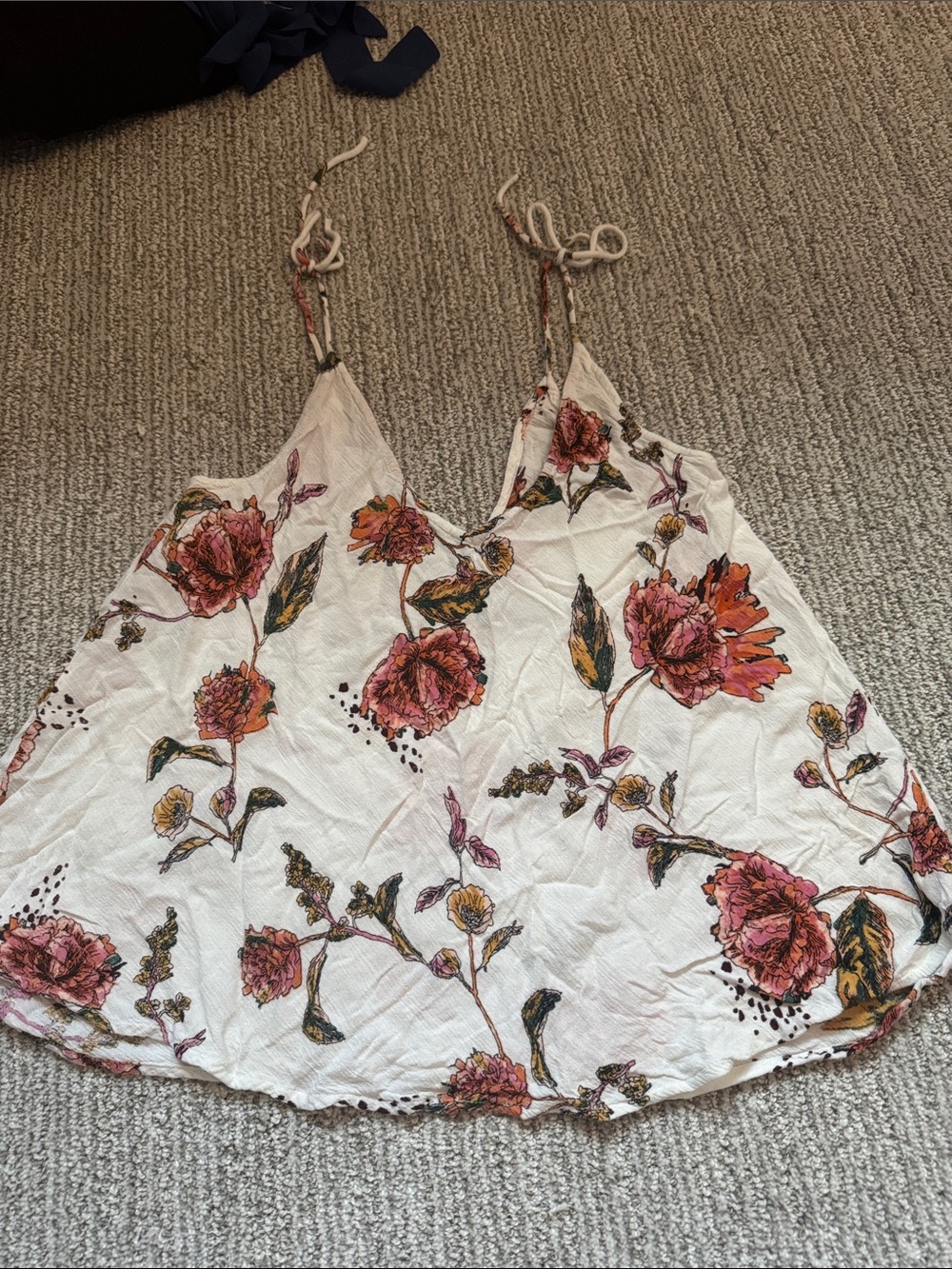 O'Neill White Cami with Pink and Orange Floral Print